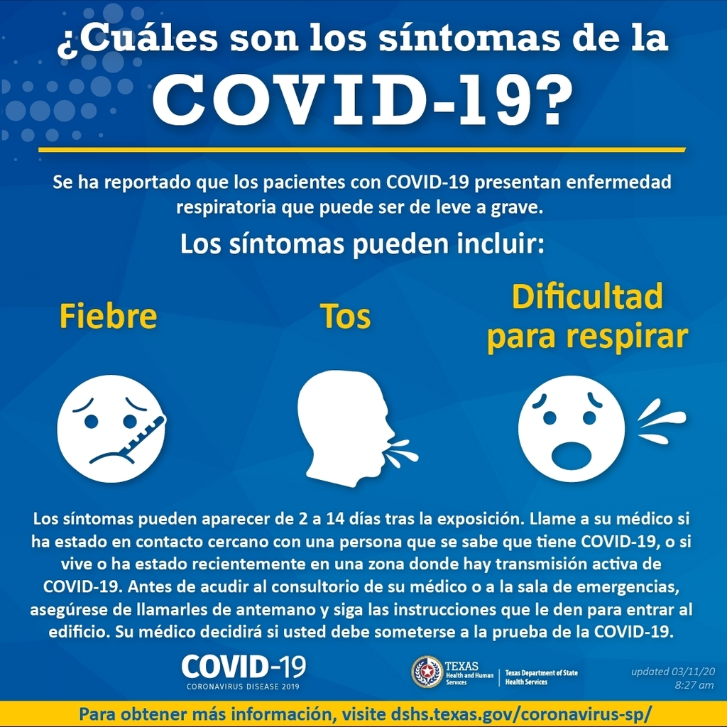 COVID-19 symptoms in spanish